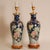 Famille Rose Vase Lamps Chinese Porcelain Blue Fond Oriental Table Lamps - A Pair For Sale - Image 6 of 14
