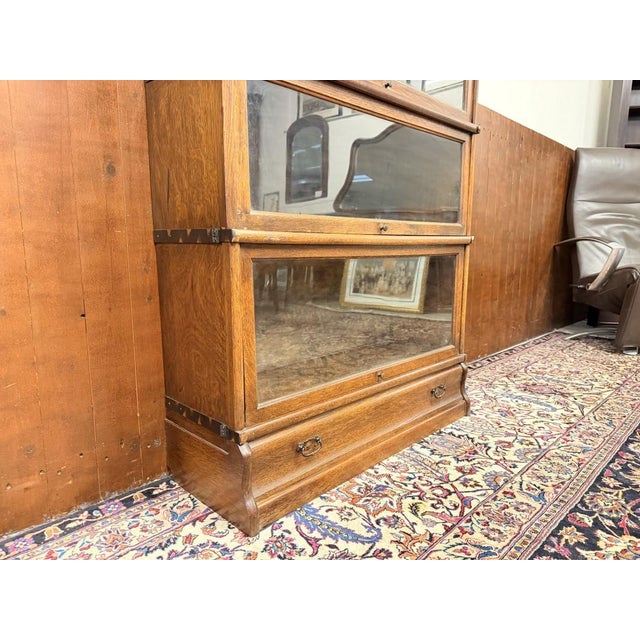 Brown Antique English Bookcase from Globe Wernicke For Sale - Image 8 of 13