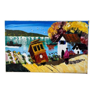 1960s Paul Blaine Henrie “Views of Hyde St” Large Mid-Century Oil Painting For Sale