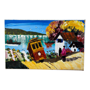 1960s Paul Blaine Henrie “Views of Hyde St” Large Mid-Century Oil Painting