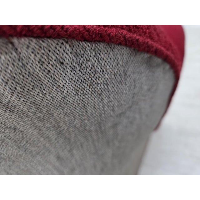 Danish 3-Seater Sofa in Red and Light Grey Wool and Oak, 1950s For Sale - Image 13 of 18