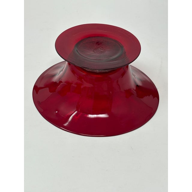 Traditional Murano Glass Ruby Red Saucers and Desserts For Sale - Image 3 of 8