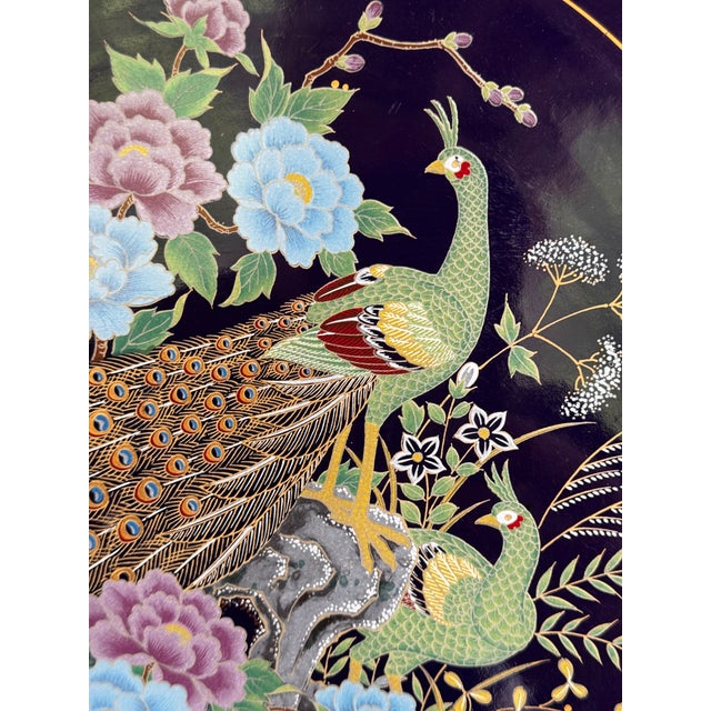 Made in Japan Mid-Century Peacock Motif Decorative Plate For Sale - Image 10 of 15