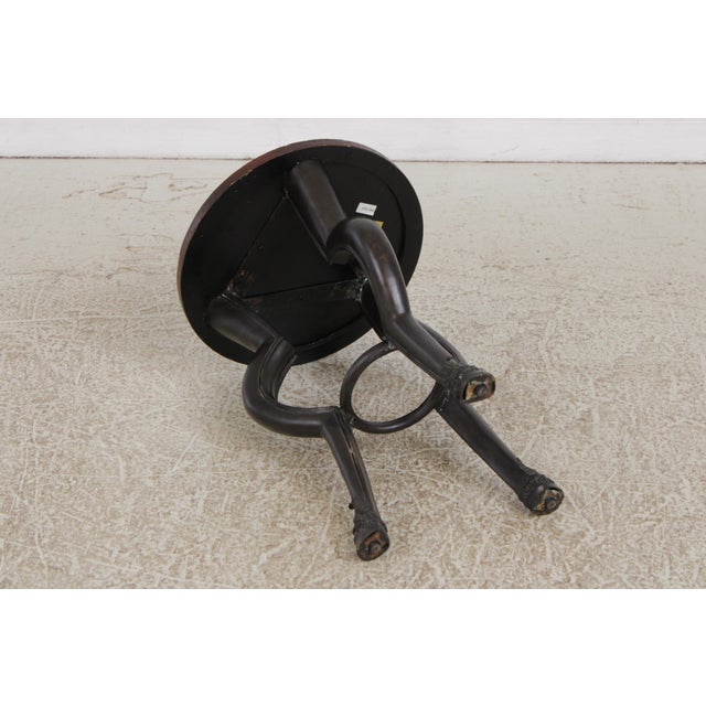 Maitland Smith Mahogany and Metal Round End Table For Sale - Image 12 of 13