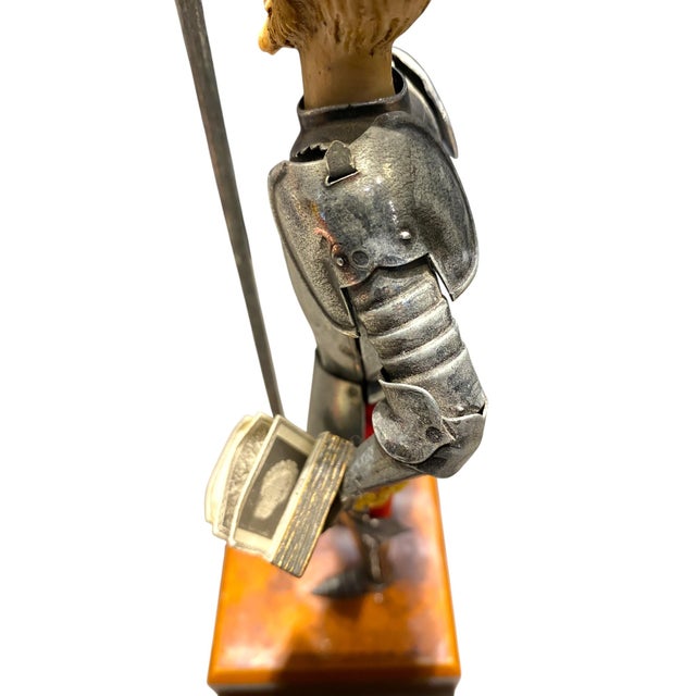 Vintage Don Quixote Sculpture in Metal Armor For Sale - Image 10 of 14