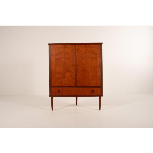 Mid-Century Modern Mid-Century Modern Danish Teak Corner Cabinet with Drawer, 1960s For Sale - Image 3 of 14
