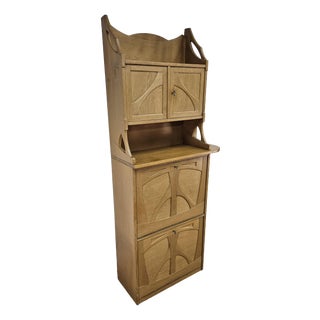 Art Nouveau Oak Cabinet with Secretary, 1920s For Sale