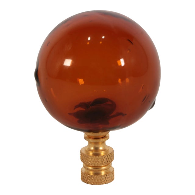 Blown Glass Lamp Finial - Bottle Brown For Sale