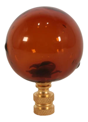 Blown Glass Lamp Finial - Bottle Brown