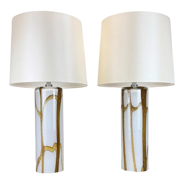 Modern Murano Glass “ Lavica” Table Lamp Pair by Thomas Fuchs / Otium For Sale