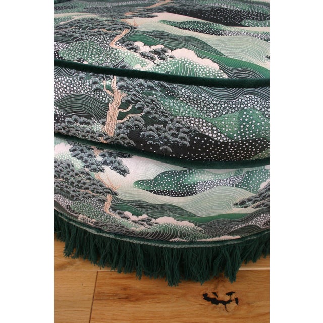 1960s Vintage Fluted Back Chair in Japanese-Inspired Upholstery, 1960s For Sale - Image 5 of 12