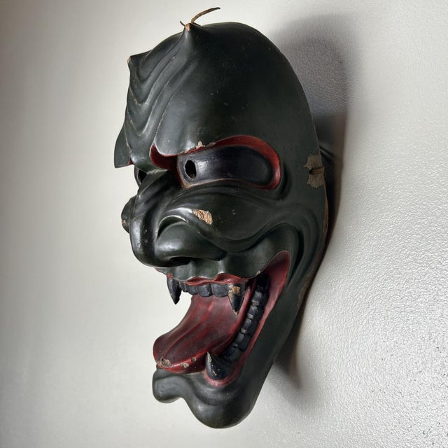 Antique Japanese Noh Theater Mask For Sale - Image 13 of 18