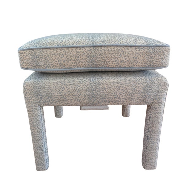 Schumacher Mini Leopard in Cloud - sky blue leopard on creamy background. Matching sky blue cording. The perfect neutral...