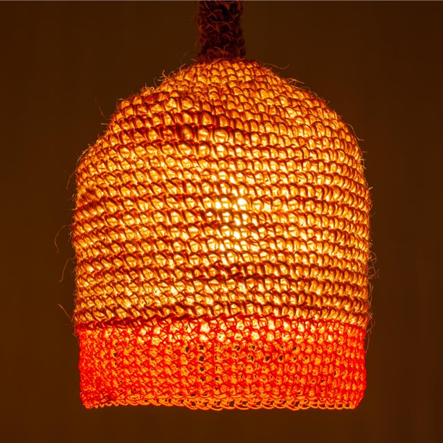 Rustic Small Orange Rope Colors Lamp by Com Raiz For Sale - Image 3 of 11