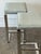 Just in, we have a pair of Milo Baughman style barstools. Chrome plated steel cantilever frame with blue-gray faux reptile...