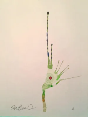 Contemporary Amphibious Botanical Original Watercolor