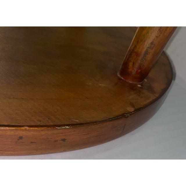 Brown Vintage "Modern Design Stool,rustic , Minimalist Artisan-Crafted Wooden Stool. A Simple Wooden Stool With Tapered Legs and a Round Seat. For Sale - Image 8 of 12