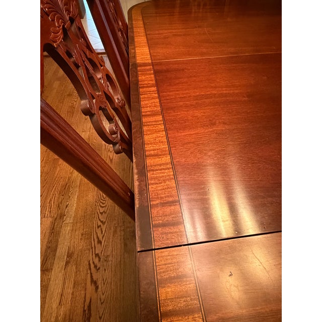 Vintage Ethan Allen Chippendale Style Extension Dining Table & 8 Chairs For Sale - Image 16 of 17
