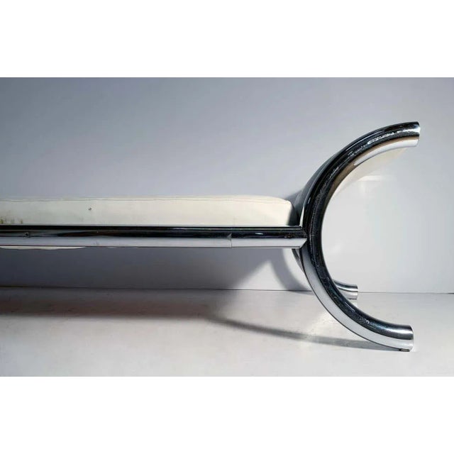 Metal Vintage Large Chrome Daybed Chaise Sofa Bench by Selig For Sale - Image 7 of 13