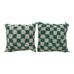 Custom Checkered Moroccan Pillow Covers- a Pair