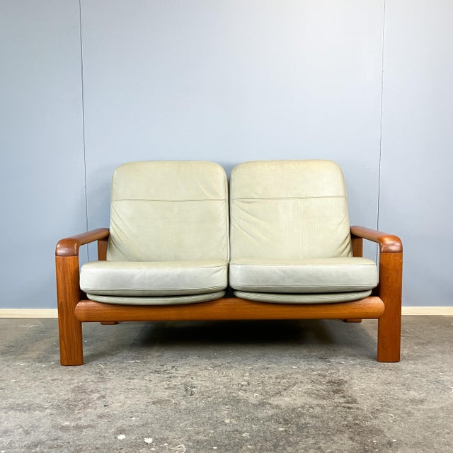 Brown Sofas and Lounge Chairs in Teak and Leather from Dyrlund, 1960s, Set of 3 For Sale - Image 8 of 15