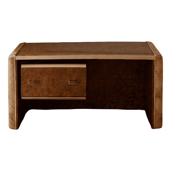 Vintage Sideboard in Elm Burl and Brass, 1960s For Sale