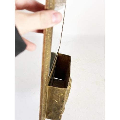 Gilded Mirror with Letter Holder, France, 1970s For Sale - Image 12 of 14