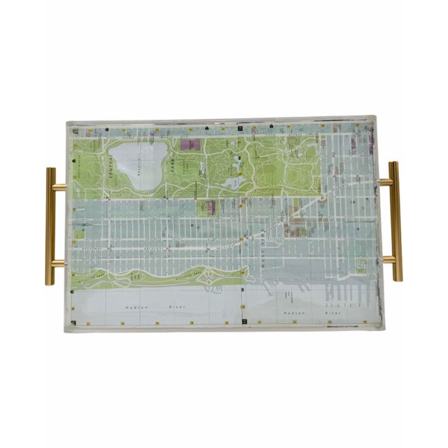 Handcrafted Bergdorf Goodman Nyc Storefront Lucite Serving Tray New York City For Sale - Image 10 of 11