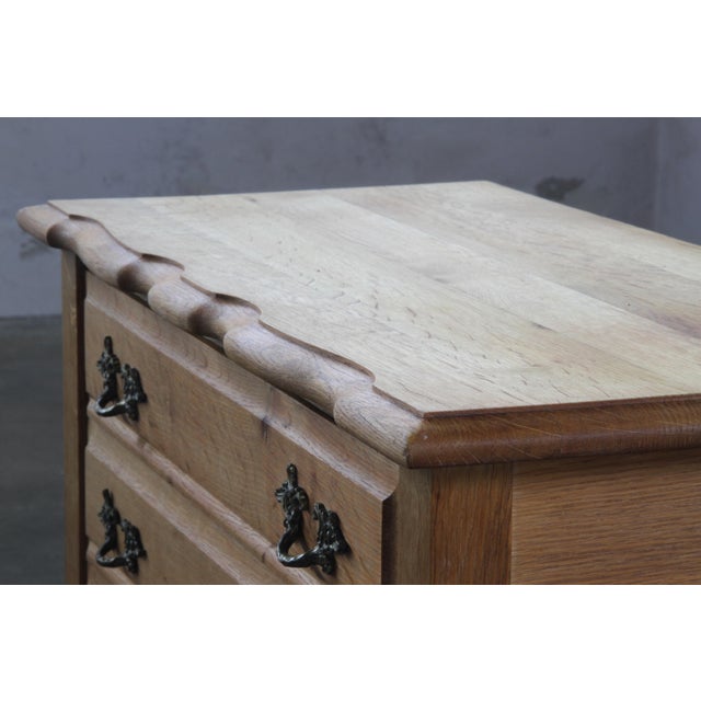 Vintage Danish Oak 3-Drawer Side Table in the style of Henning Kjærnulf, 1960s For Sale - Image 4 of 17