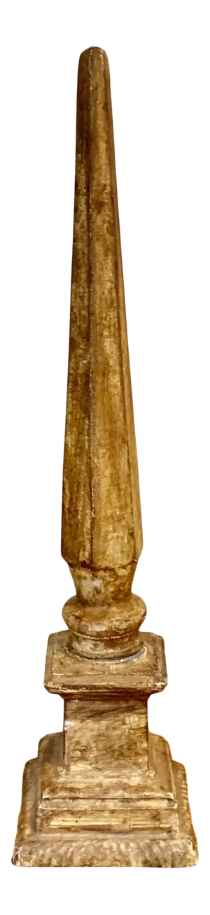 Vintage Large Metal Gilt Finish Obelisk