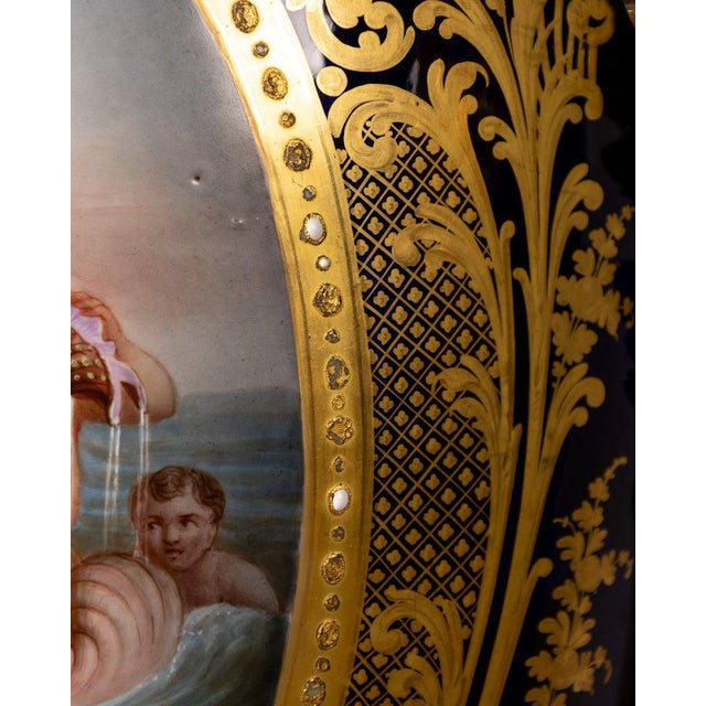 Large Sèvres Porcelain and Gilt Bronze Vases with Floral Bouquets, 1800s For Sale - Image 12 of 13