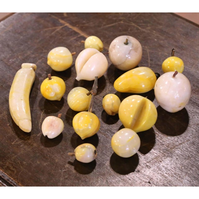 Mid 20th Century Mid-Century Italian Hand-Carved Stone Fruit Collection, Set of Sixteen For Sale - Image 5 of 6