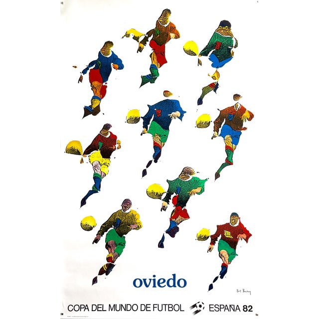 Original World Cup Poster by Pol Bury, 1982 For Sale