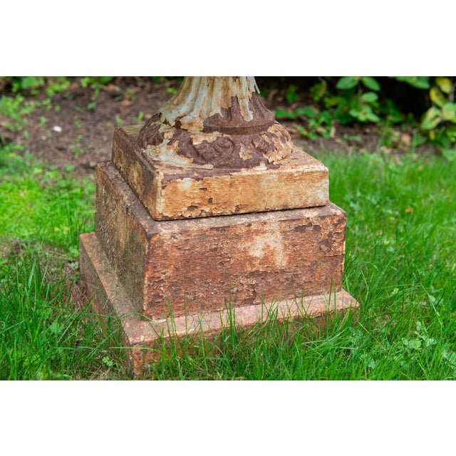 19th Century Cast Iron Urn Planter on Plinth, Late Victorian Style For Sale - Image 10 of 13