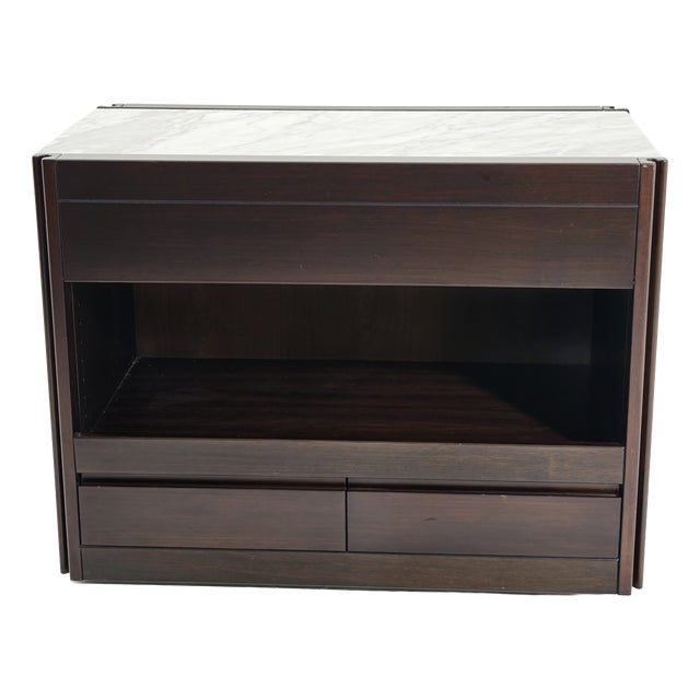 4D Bar Cabinet in Wood and Marble by Angelo Mangiarotti for Molteni, 1960s For Sale