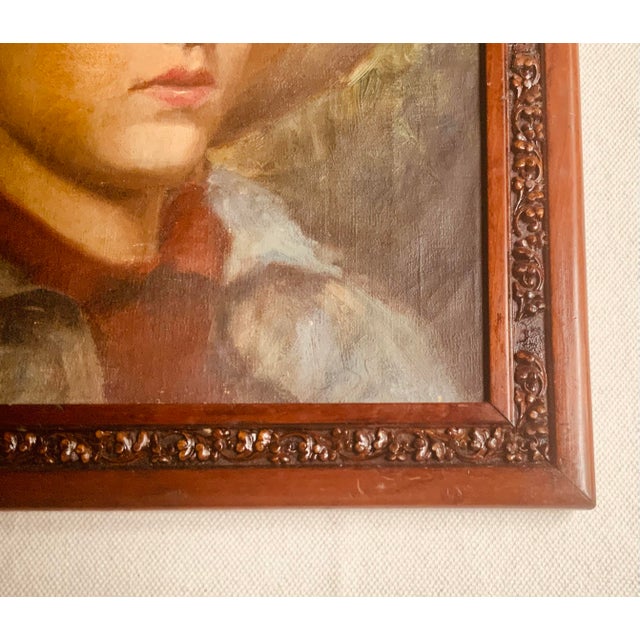 Circa 1900 American Oil Portrait, Boy in Straw Hat, Attributed to Edgar Cowan Meet the boy in the straw hat. He came to us...