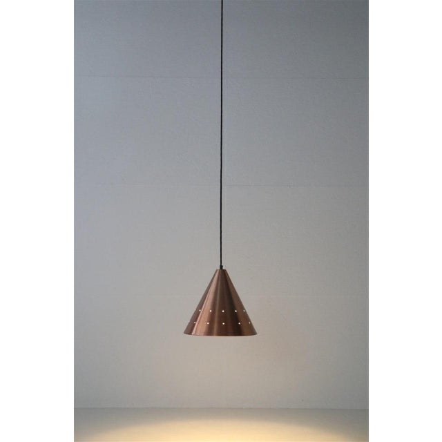 Danish Copper-Colored Cone Hanging Lamp, 1960s For Sale - Image 14 of 15