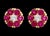 3 Carat Ruby & Diamond Floral Cluster Flower Stud Earrings 14 Karat Yellow Gold For Sale - Image 17 of 18