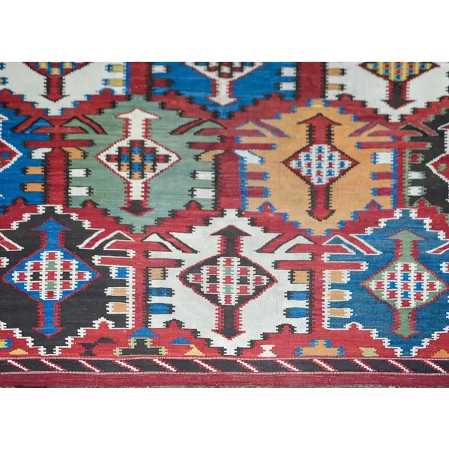 Tribal Early 20th Century Kuba Kilim Rug For Sale - Image 3 of 13