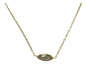 Classic 14k Yellow Gold 0.55ct Marquise Natural Diamond Bezeled Necklace