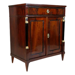 Empire German Mahogany Commode with Gilt Caryatids, 1820s