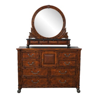 American Signatures Caribbean Style Chest or Dresser W. Mirror For Sale