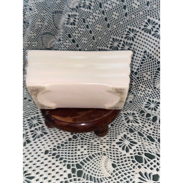 Mid 20th Century . Art Deco Creamy White Sculptural Ceramic Ribbed Rectangular Planter For Sale - Image 5 of 7