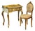 Vintage Italian Rococo Gold Giltwood Writing Desk Vanity W/ Chair For Sale