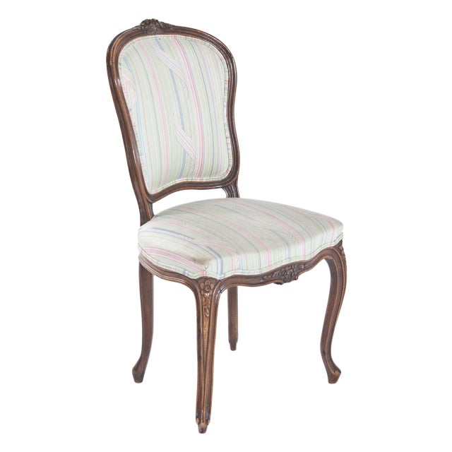 French Striped Side Chair For Sale