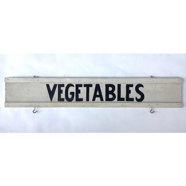 Vintage Vegetables Farm Stand Sign For Sale - Image 4 of 8