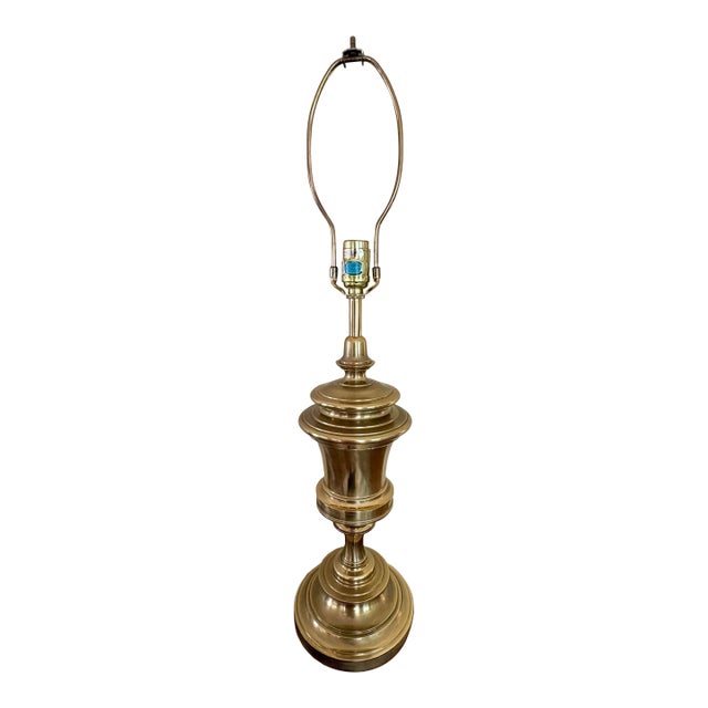 Late 20th Century Stiffel Hollywood Regency Trophy Style Brass Lamp For Sale