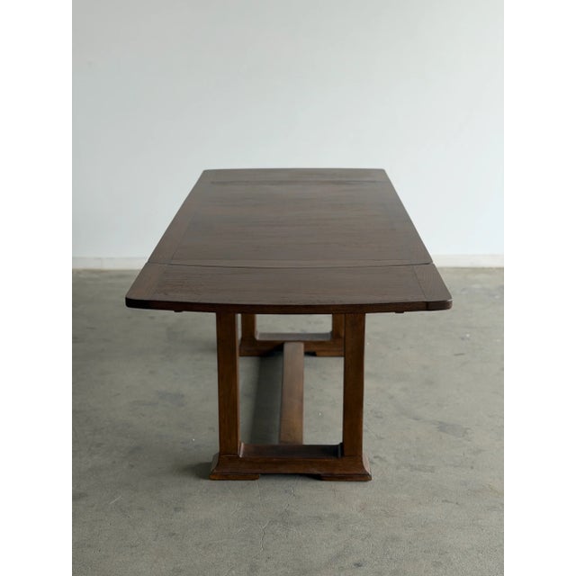 Brown 1940s Oak Draw Leaf Table For Sale - Image 8 of 11