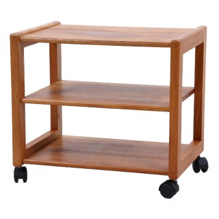 Vintage Serving Trolley in Teak For Sale
