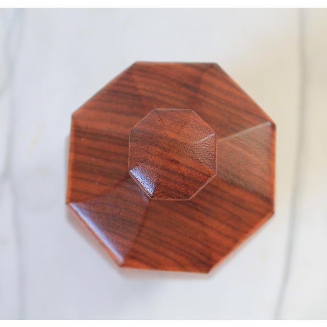 Mid-Century Modern Teak Wood Octagonal Lidded Container For Sale In Milwaukee - Image 6 of 8